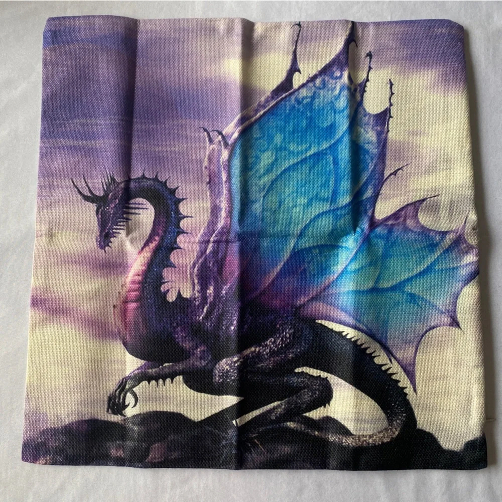 1‎ Pc Rose Fairytale Dragon Cushion Cover Living-room Bed-room Sofa, Home Decor